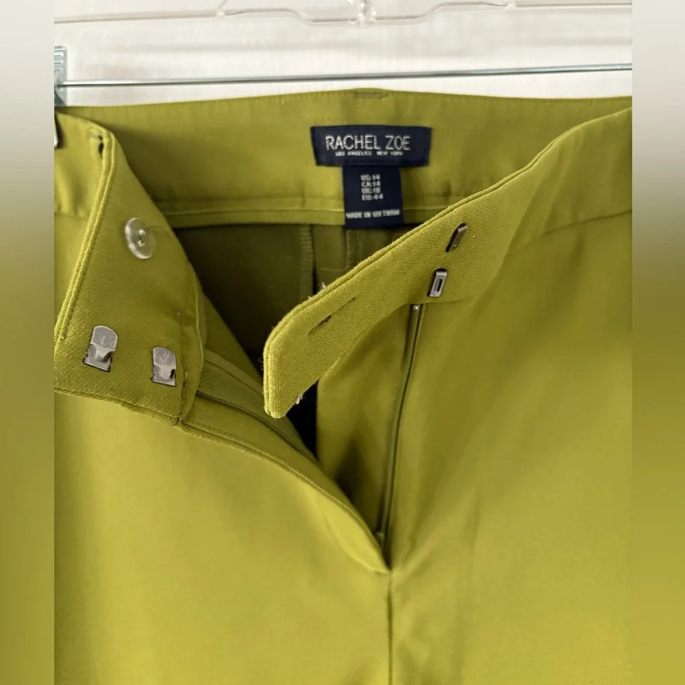 Rachel Zoe Chartreuse Green Trousers size 14 - Picture 4 of 4
